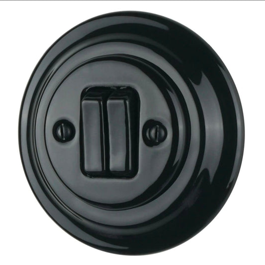 Strömbrytare i porslin- Black