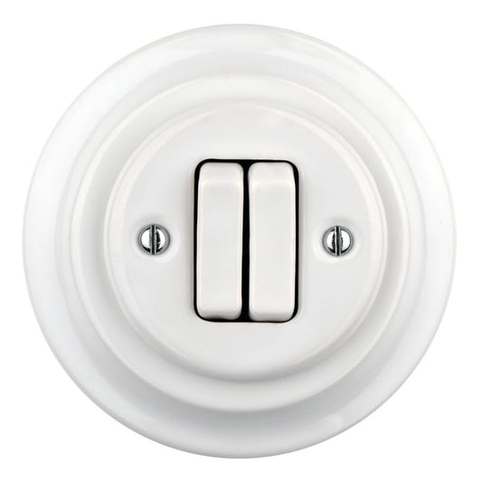 Strömbrytare i porslin- Vit