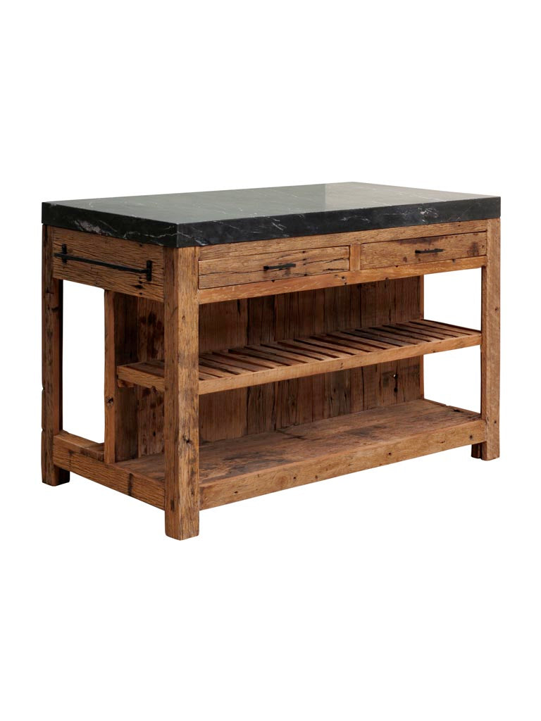 Black marble kitchen counter Large