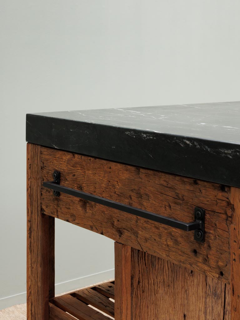 Black marble kitchen counter Large