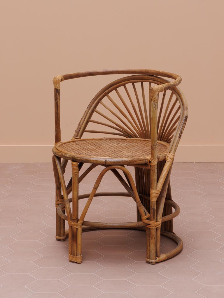 Ratan oval table & 2 chairs
