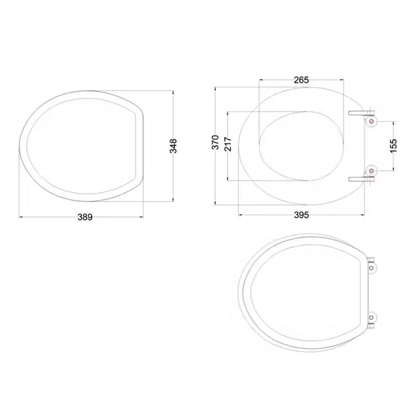 Toalettstol Burlington- P5 Standard 440 mm med Mjukstängande Sits